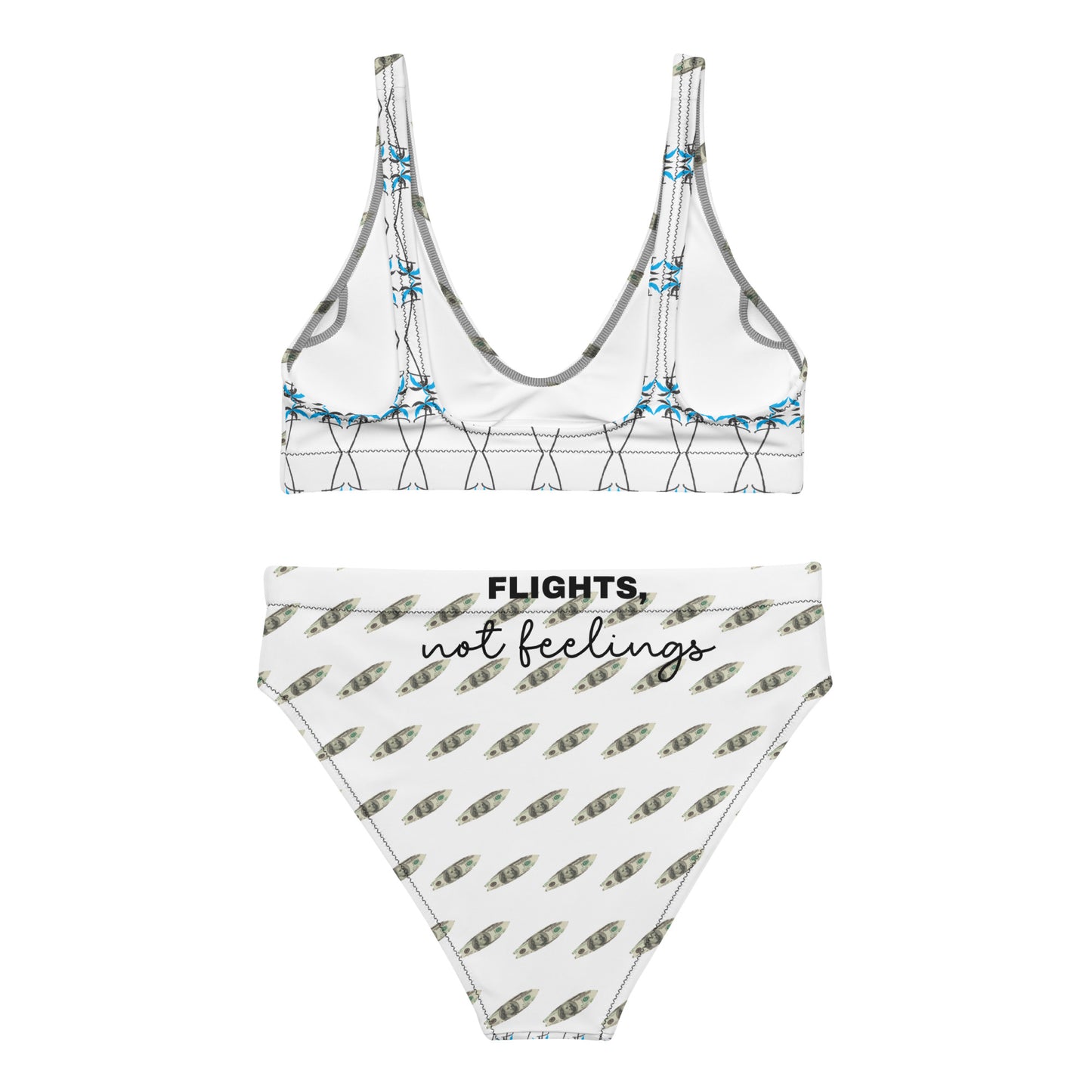 Surf board high-waisted bikini