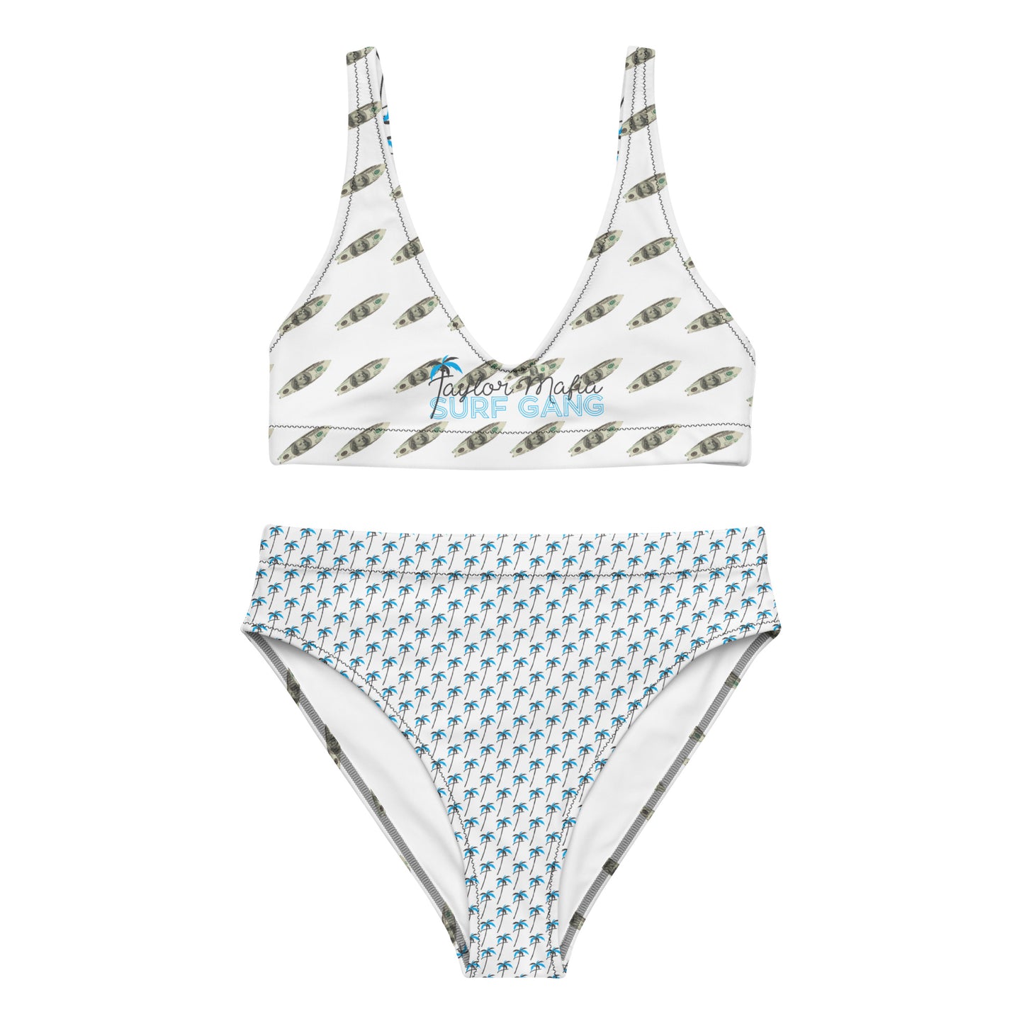 Surf board high-waisted bikini
