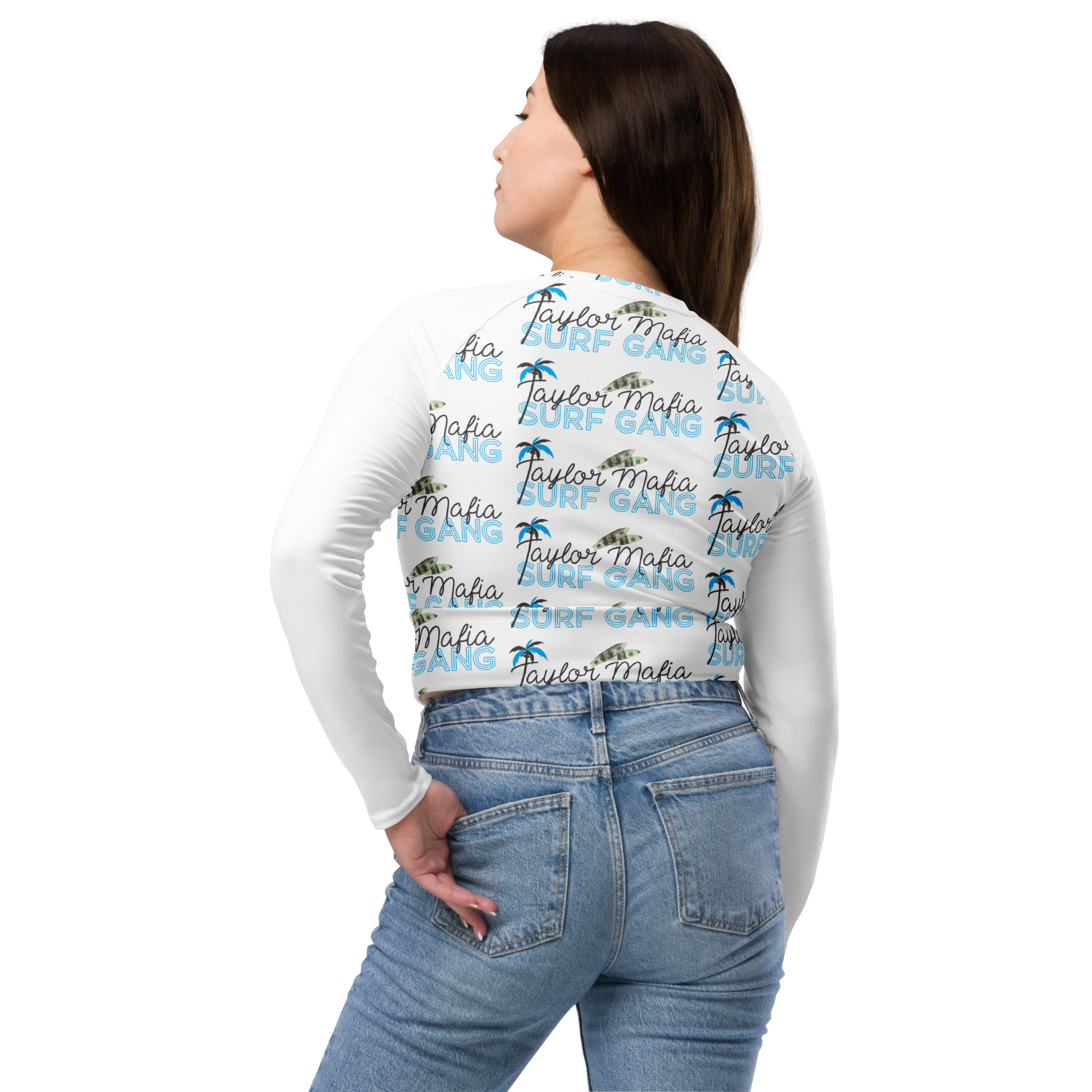 Recycled long-sleeve crop top
