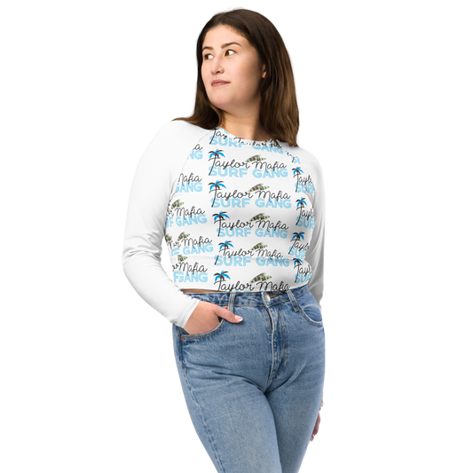 Recycled long-sleeve crop top