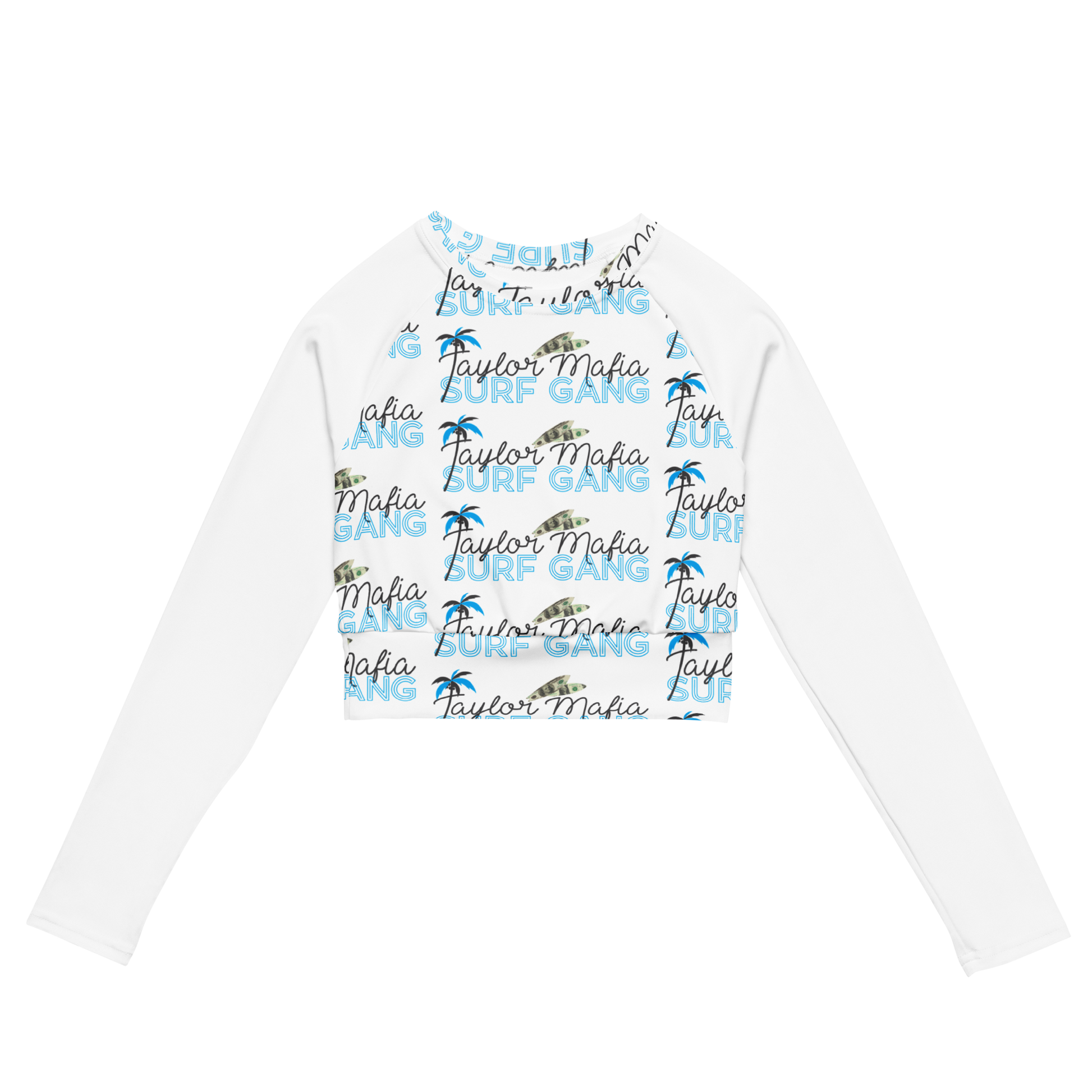 Recycled long-sleeve crop top