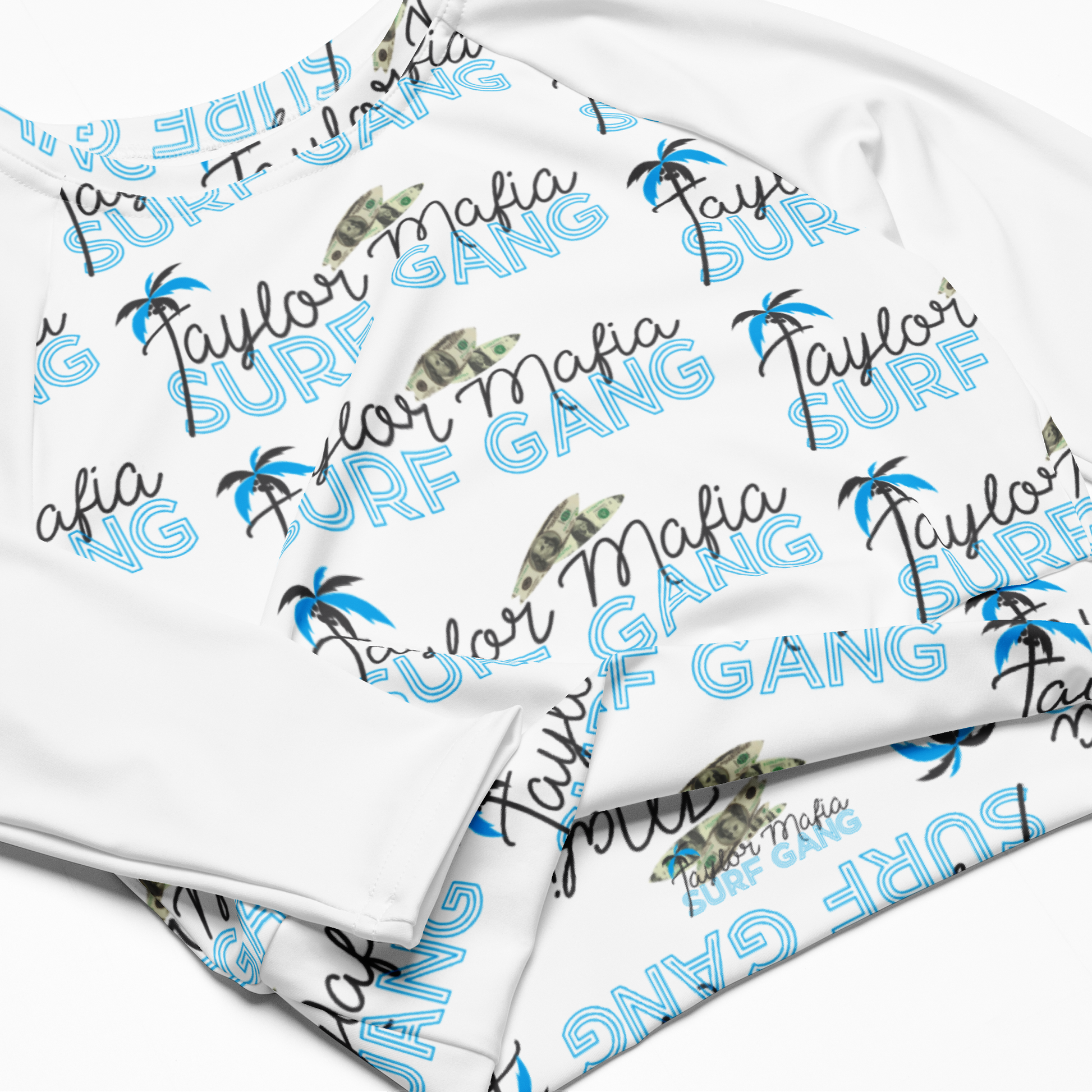 Recycled long-sleeve crop top