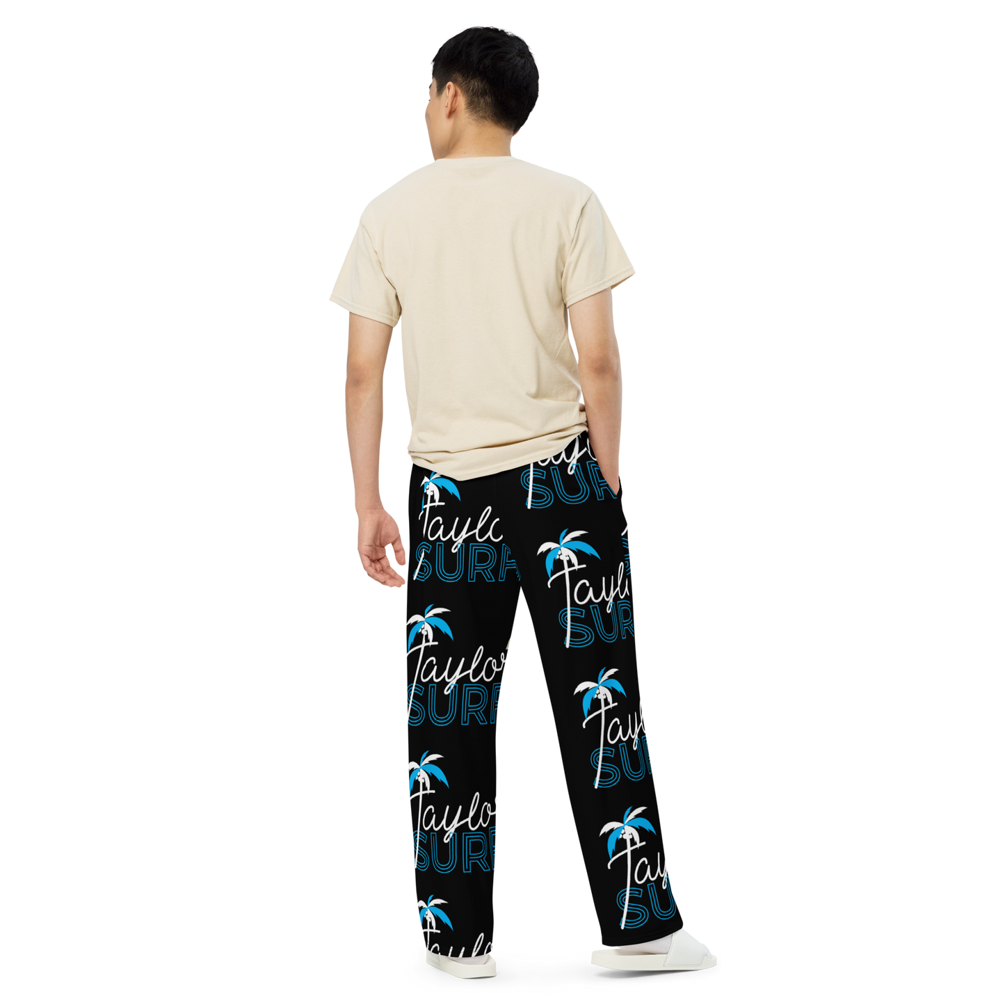print unisex wide-leg pants
