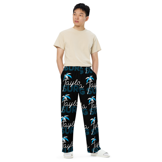 print unisex wide-leg pants