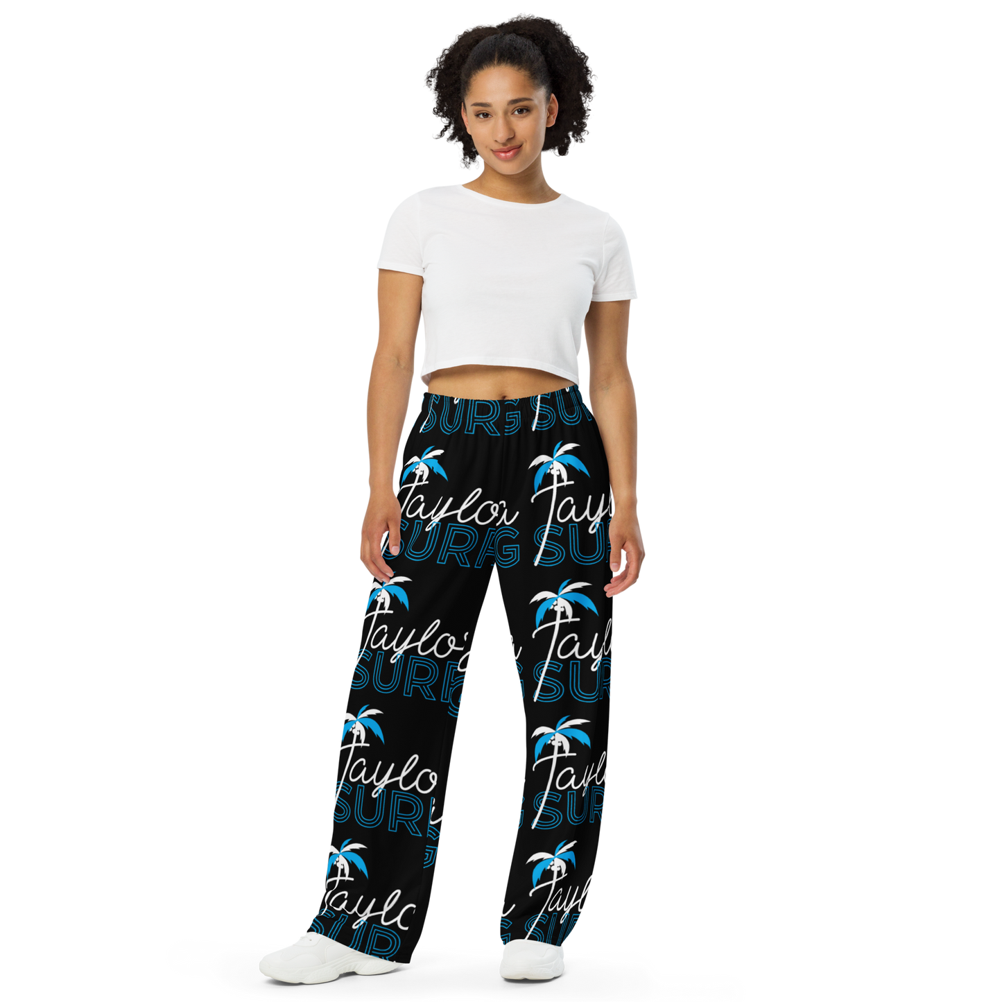 print unisex wide-leg pants