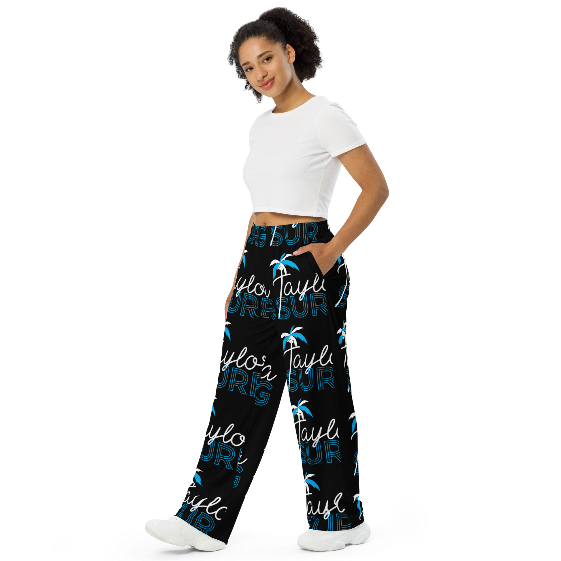 print unisex wide-leg pants